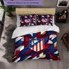 Atletico Madrid Pattern 3 Pieces Bedding Set Soft Microfiber Duvet Cover with Pillow Cases for Bedroom