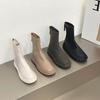 Foreign Style Winter Martin Boots Thin Boots Long Boots European New Elastic Soft Sole Small Short Boots Women's French Casual