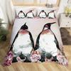 Penguin Duvet Cover Set Full Cute Animals Bedding Set Snow Decor Comforter Cover Set Cute Penguin Animal Quilt Cover Queen Size