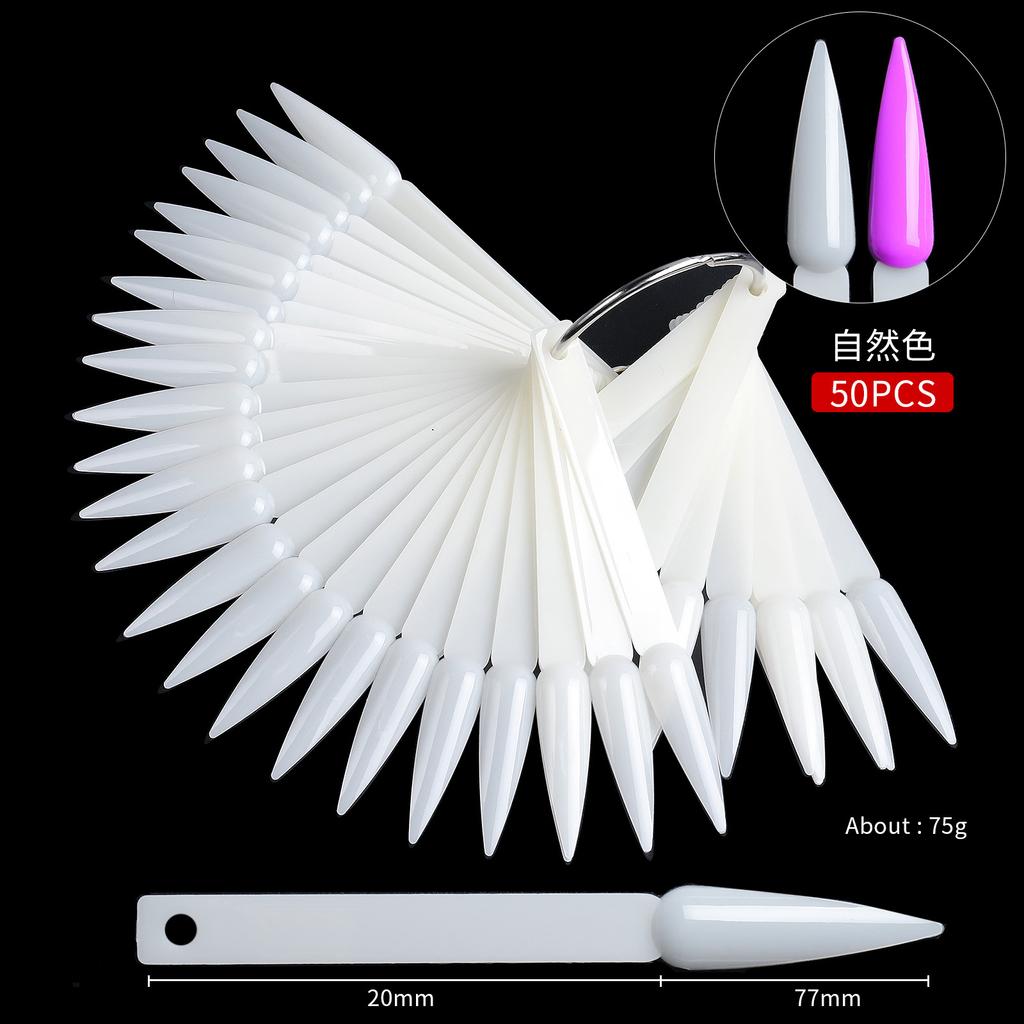 Образцы для нейл-арта, 50 шт., веерная цветовая карта, демонстрационная доска для отработки образцов лака для ногтей, клей для лака