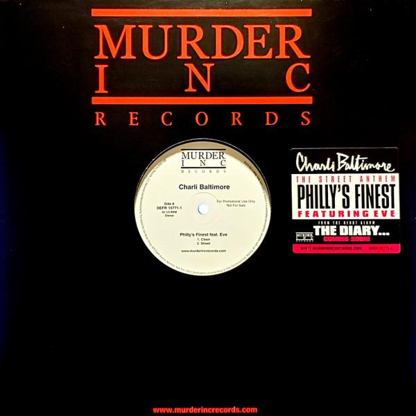 12-дюймовая пластинка CHARLI BALTIMORE EVE Philly's Finest DEFR157711PROMO Murder Inc Reco 2002 US Rap HipHopRB Б/у