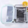 Стеклянный ланч-бокс Bento Box Разделенные контейнеры для приготовления пищи с крышками Штабелируемые многоразовые контейнеры для хранения продуктов