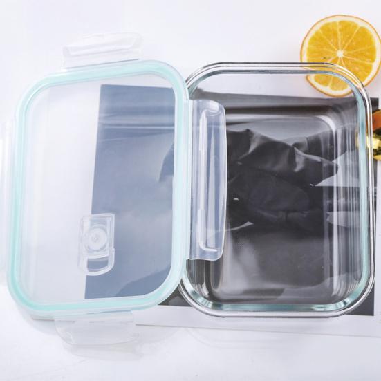 Стеклянный ланч-бокс Bento Box Разделенные контейнеры для приготовления пищи с крышками Штабелируемые многоразовые контейнеры для хранения продуктов