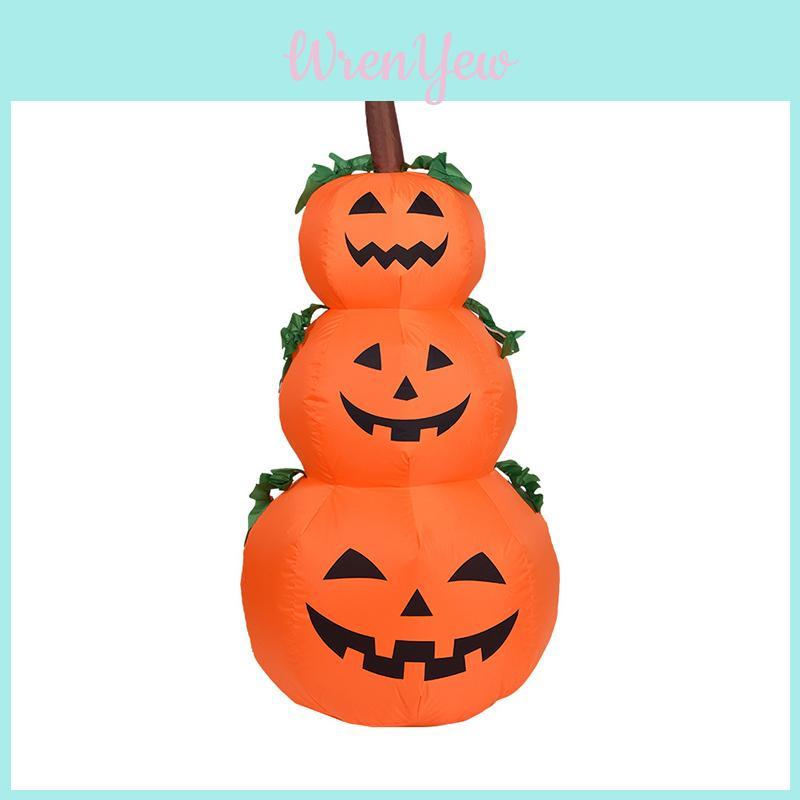Привлекательный 4-футовый надувной тыквенный декор для двора на Хэллоуин с яркой светодиодной подсветкой