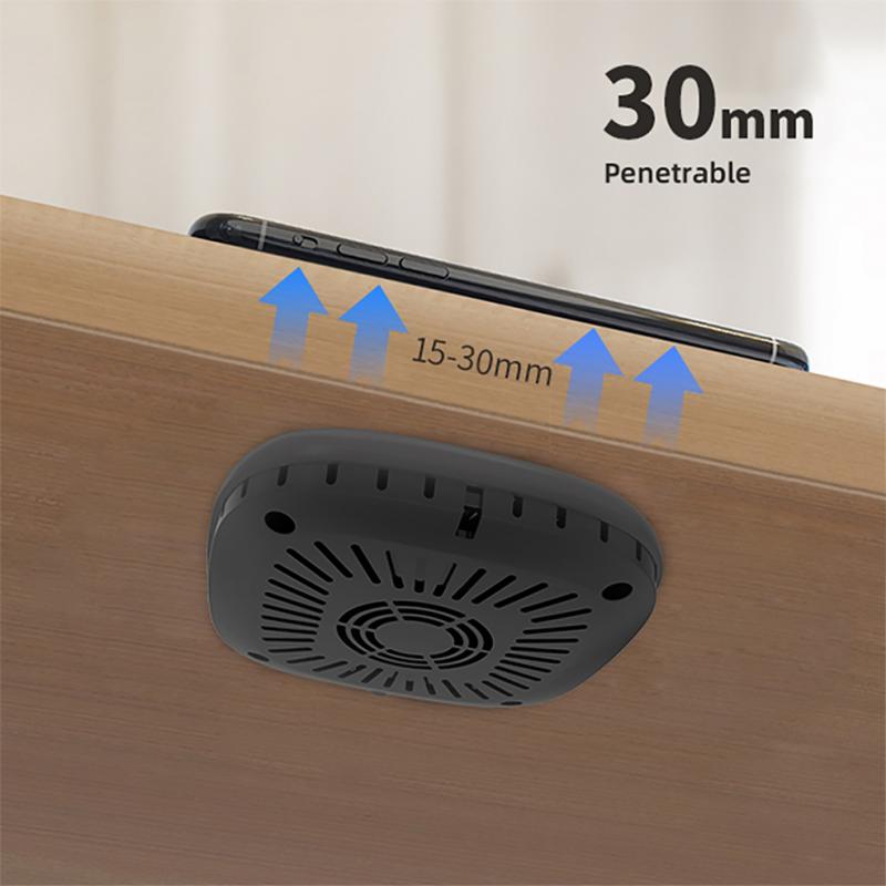 Невидимое беспроводное зарядное устройство 30 мм подстольное зарядное устройство QI Pad мебельная настольная беспроводная зарядная станция для Samsung iPhone 14/13/12