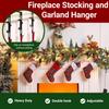 4/8Pcs 2-in-1 Fireplace Stocking Hanger Garland Holder Rust-Proof Easy Installation Double Hook Design Wreath Hanging Rack