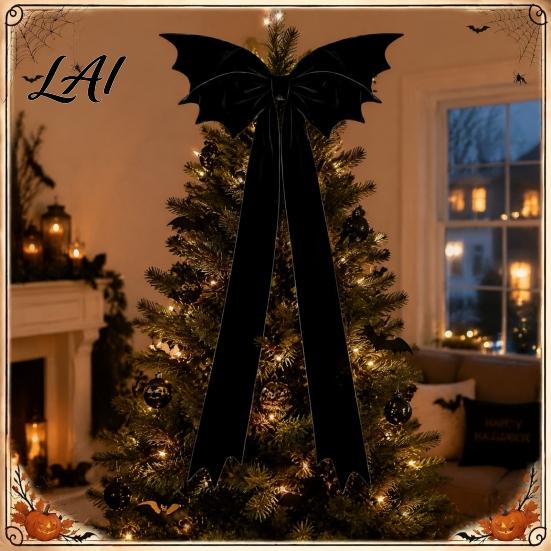 Decorative Ornaments for Porch Halloween Bat Bow Garden Decor Christmas Tree Topper Hanging Ornament Party Spooky Holiday Decoration Indoor Outdoor