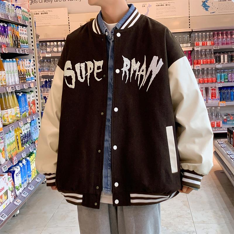 Бейсбольная куртка осень американская уличная хулиганка красивая подростковая мужская свободная повседневная куртка мужская