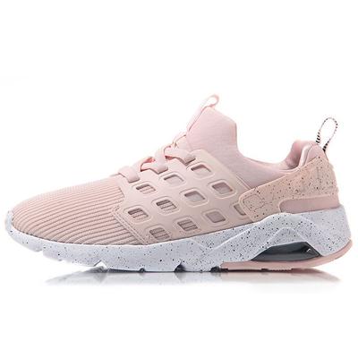 Li Ning Bubble Ace Half Palm Air Cushion Интегрированная трикотажная спортивная обувь Женские кроссовки Розовые Белые AGLM022-3