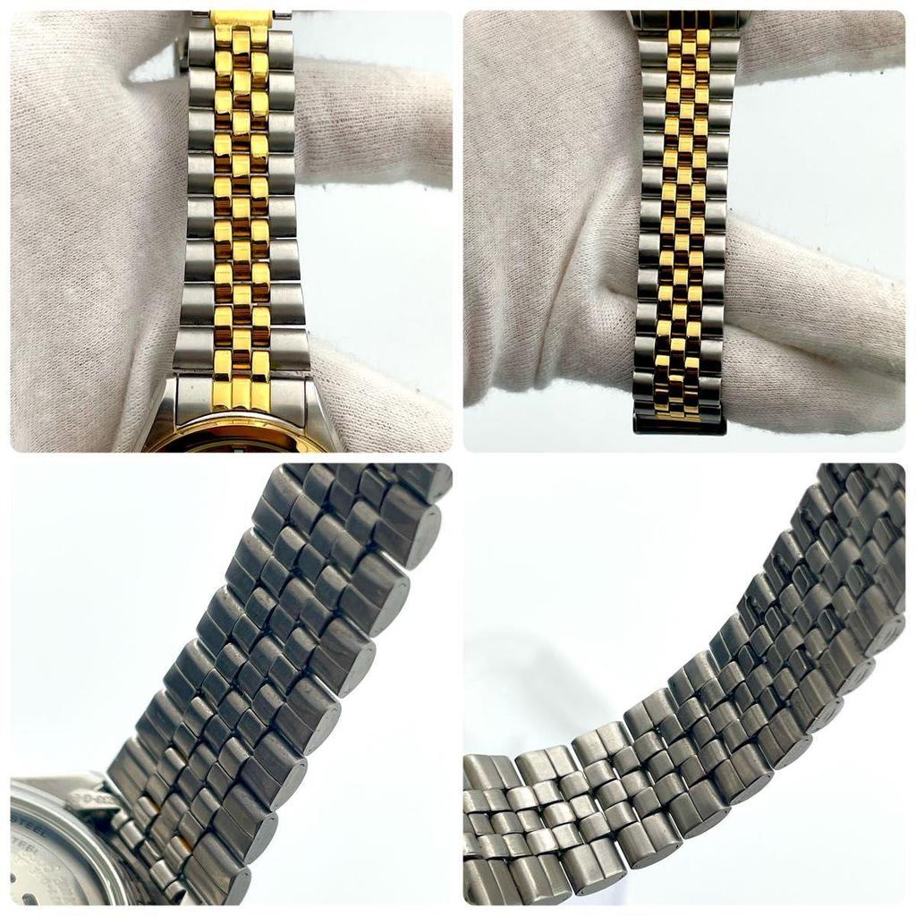 Б/у [Хорошее состояние] SEIKO Seiko 5 часы автоматические аналоговые 3-стрелочные золотой комбинированный SNKC44J1 7S26-00X0 в рабочем состоянии