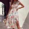 Women's Fashion Summer Spring Floral Print Sleeveless O-Neck Casual Dresses