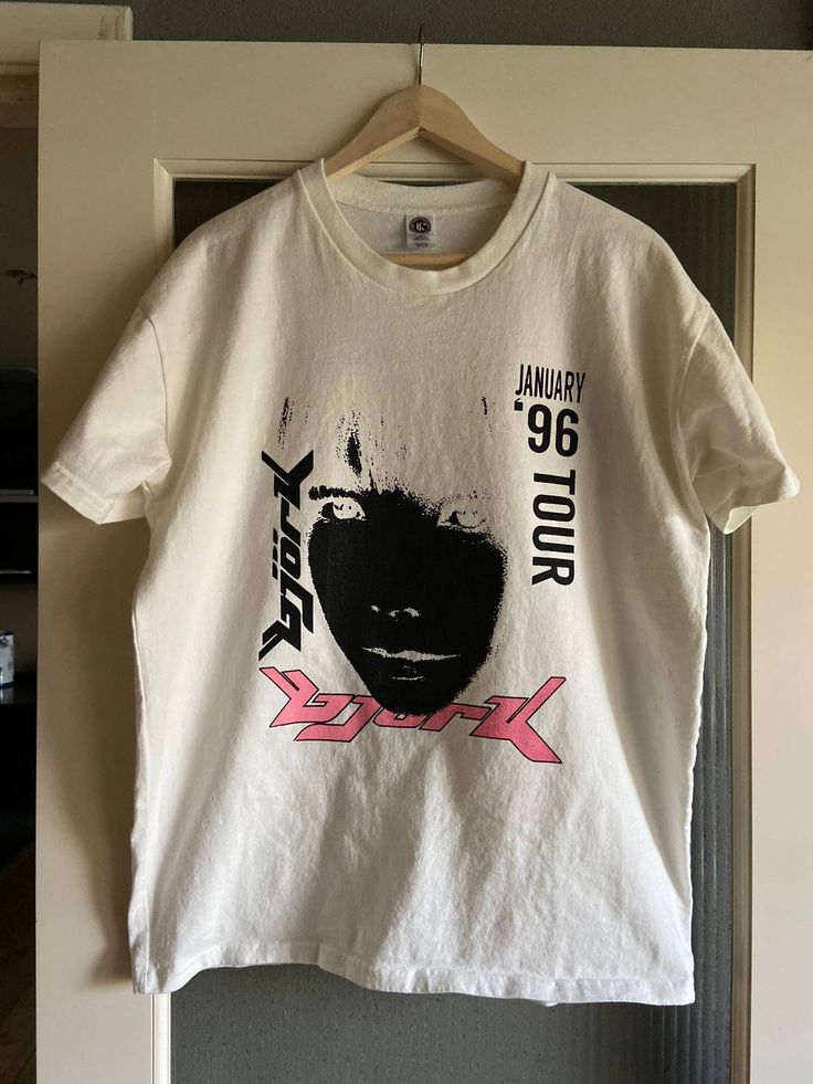 Редкая футболка Bjork 1996 года, тур по Японии, черная, с коротким рукавом, унисекс, размеры S-5XL, KH14835, футболка унисекс