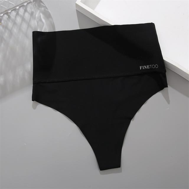FINETOO Women Seamless Thongs High Waist Bikini Underpants S-XL Ladies G-string Underwear Female Comfortable Thong Panties
