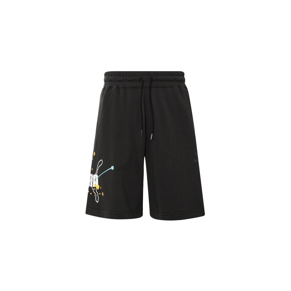 Puma Шорты на шнуровке с буквенным принтом, унисекс, черные 624944-01