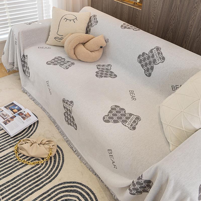 Чехол для дивана из шенилла, универсальное полотенце для дивана на все времена года, чехол для дивана с защитой от царапин от кошек, полотенце-одеяло Ins Style для дивана