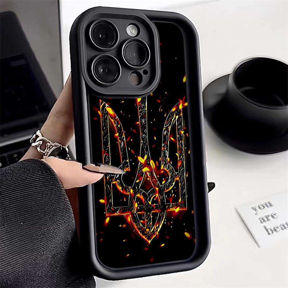 LZ26 National Emblem Flag Art Silicone Phone Case for iPhone 11 13 14 15 16 Pro Max 7 8 16 Plus 12 Mini XS Max XR Shockproof Back Cover