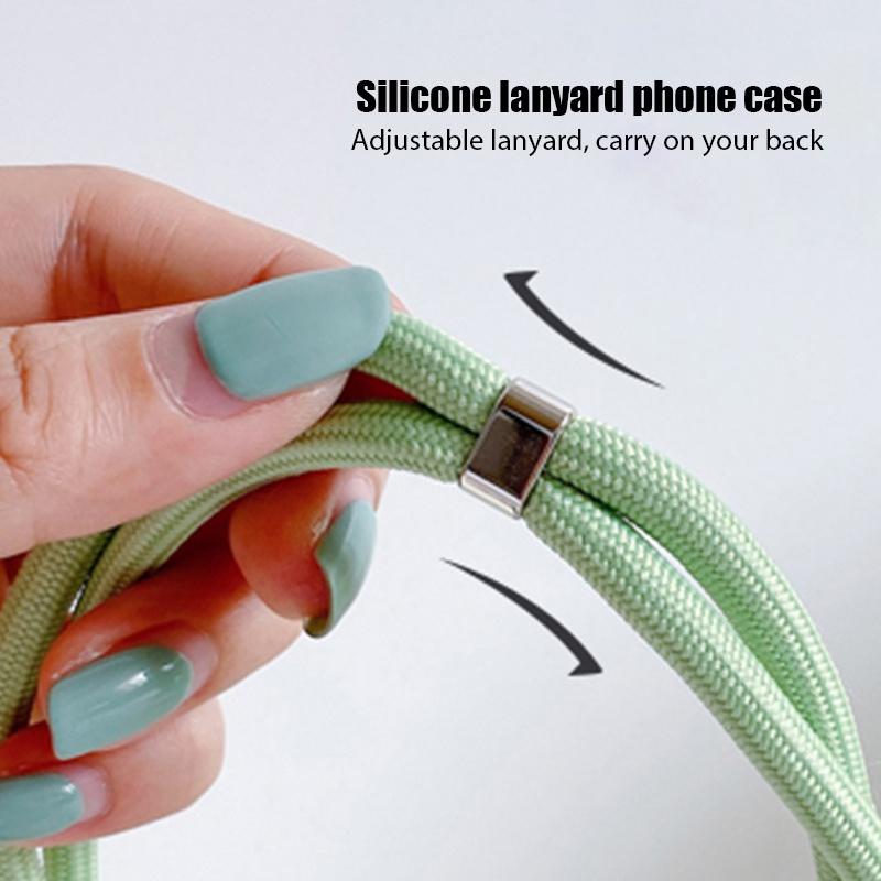 Crossbody Lanyard Silicone Case for IPhone 16 15 14 13 12 11 Pro Max XSMAX XR 8 7 Samsung S25 S24 S23 S22 S21 Ultra Plus S21FE A15 A55 A16 A53 A14 A54