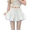 Юбка с высокой талией, юбка-шорты для женщин, А-силуэт, мини-юбки, белая корейская модная одежда Y2k, милый, сладкий стиль, лето