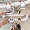 Baby Stroller Hooks 1/2Pcs Cute Bear PU Leather Non-Slip Hangers for Holding Groceries Diaper Bags Stroller Accessories
