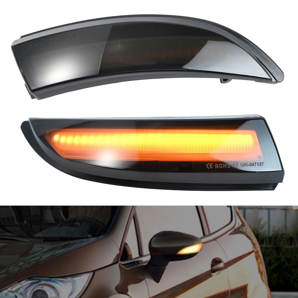 LED Smoked Amber Sequential Turn Signal Light Blinker Side Mirror Indicator For Ford Fiesta MK7 B-Max 2008-2017 Ford Accessories