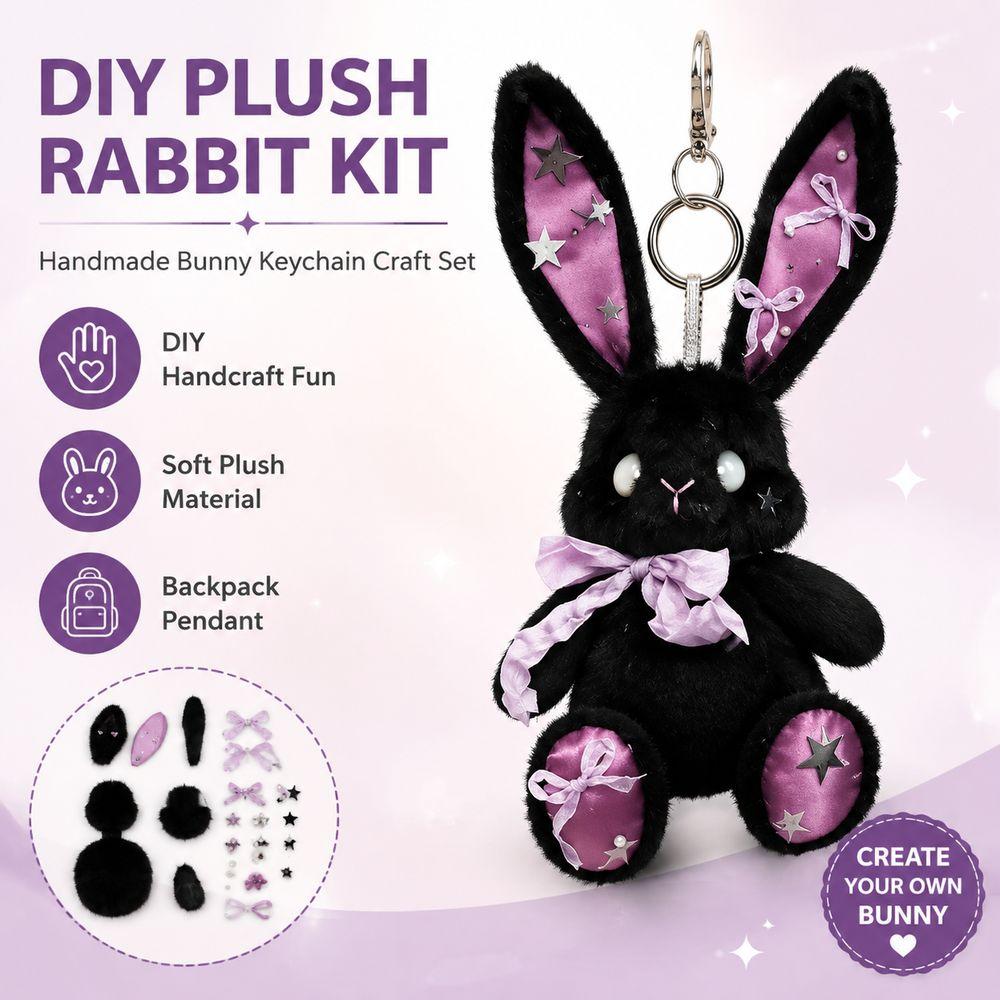 Soft Stuffed Bunny Doll Backpack Pendant for Creative Gifts and Handcraft Projects