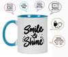 Inkdotpot Smile & Shine 11 Oz Ceramic Coffee Mug Inspirational Quotes Tea Mug Employee Boss