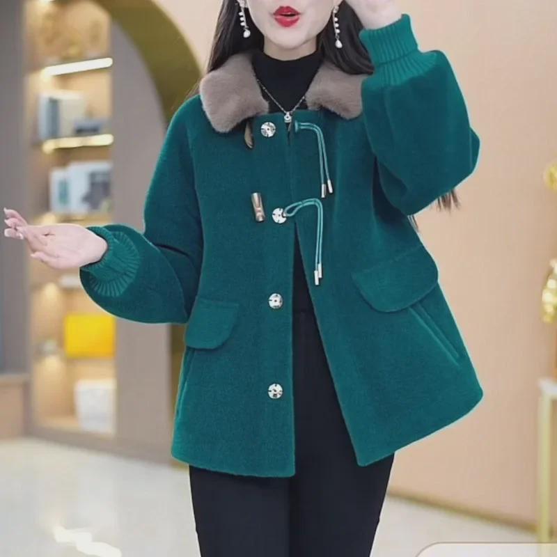 High-End Winter Imitation Mink Fur Coat for Middle-Aged and Elderly Women