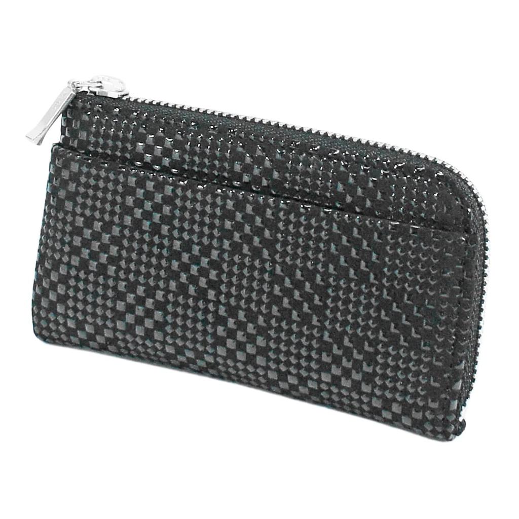 Indenya Inden Coin Purse F Coin Purse 05 Deerskin Black X Black Lacquer Small Checkered Pattern 1005-01-167
