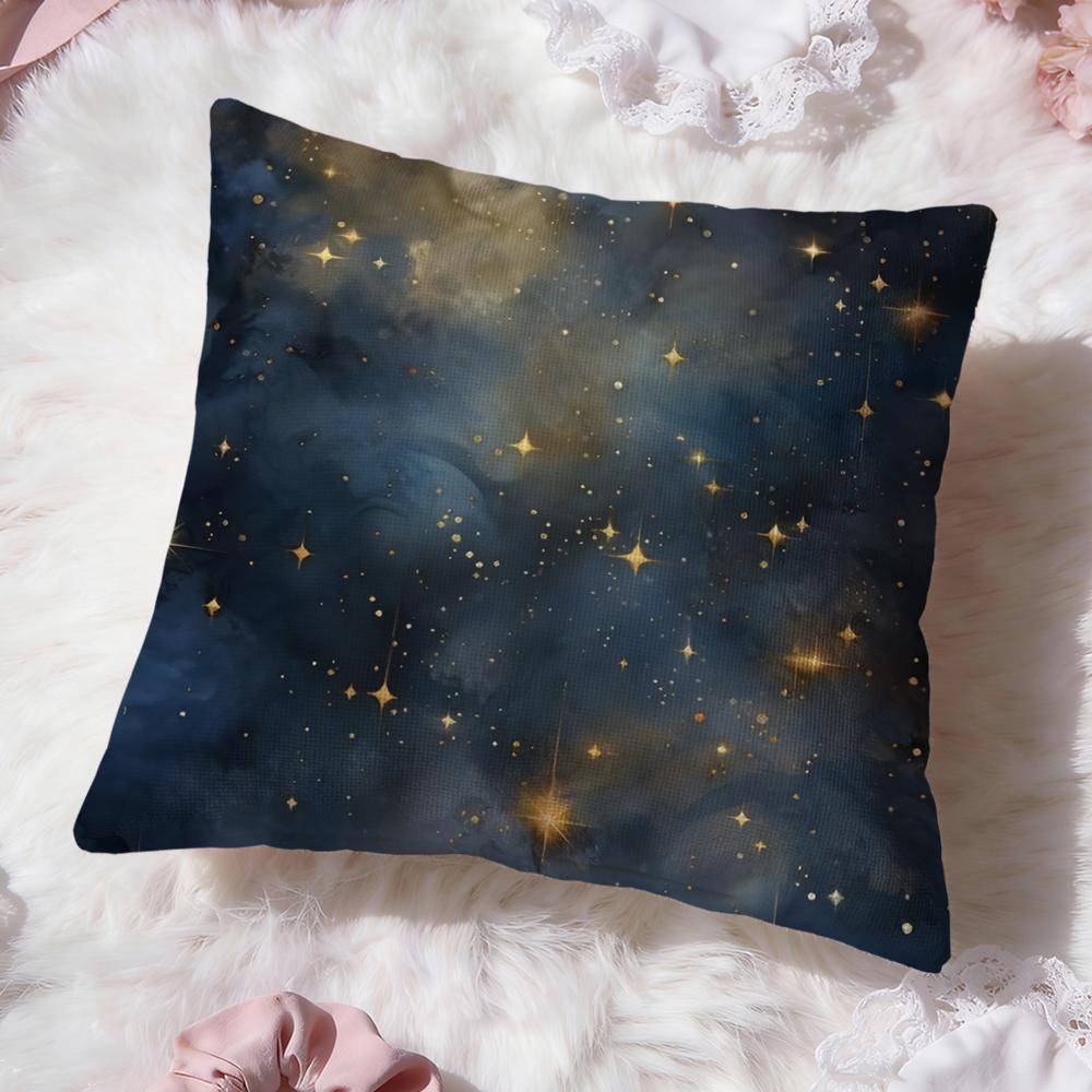 Starry Nebula Texture Cushion Cover Premium Comfort Reversible Pillow Cove Two in One Design for Any Room  Car Interior