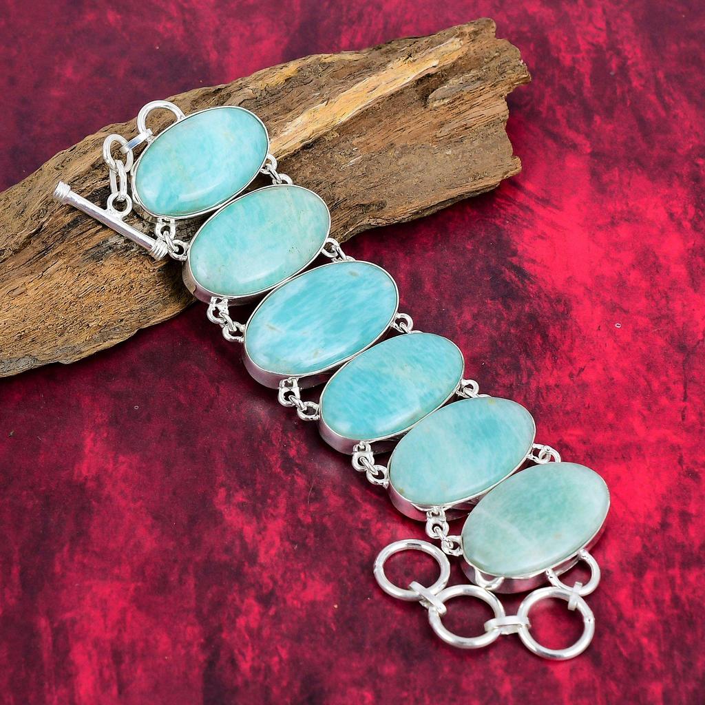 Ювелирные изделия из амазонита, браслет и ожерелье из чистого серебра 925 пробы, комплект ювелирных изделий из драгоценных камней. Изысканный набор ювелирных цепочек, ювелирные изделия из амазонита ручной работы для подарка.