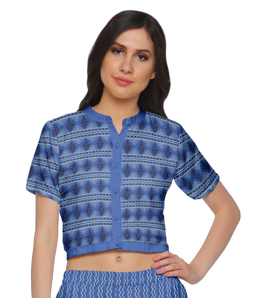 Moomaya Womena    S Crop Top Palazzo Set Printed 2 Piece Outfit Dress Ethnic