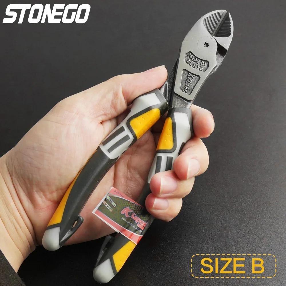 Изолированные плоскогубцы STONEGO, клещи для зачистки и обжима проводов, клещи для зачистки, обжимные клещи, кусачки для проводов, прочная никель-хромовая сталь