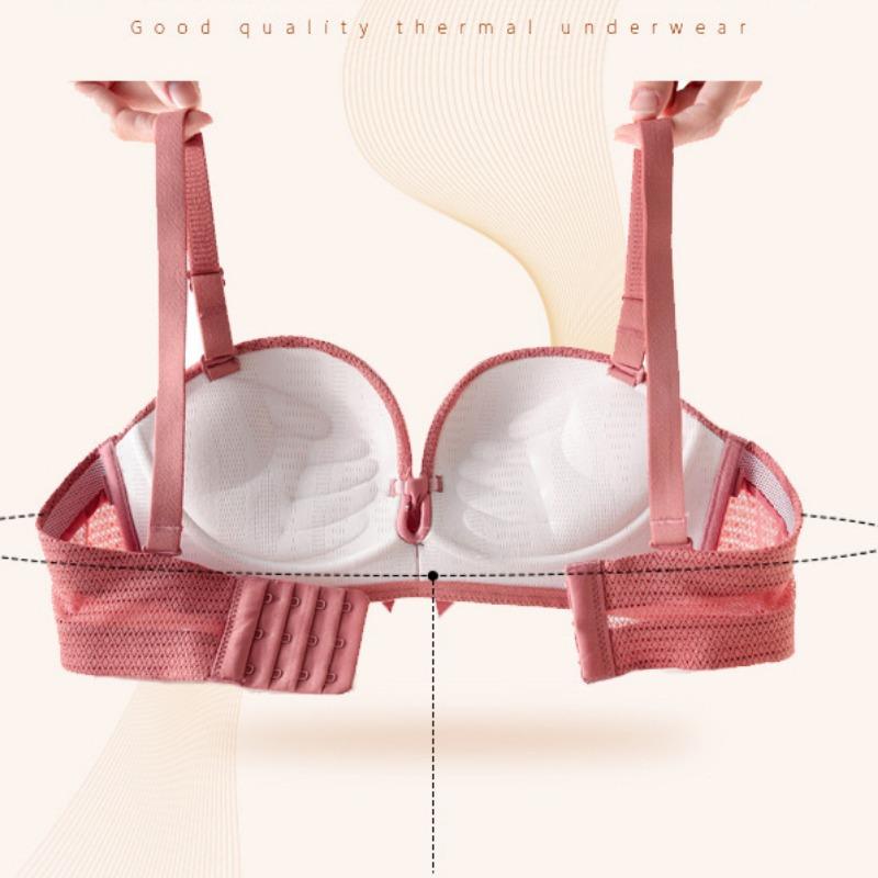 Нескользящий бюстгальтер с неметаллическими кольцами, толстый бюстгальтер со сборками