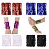 Women Shiny Oversleeves Sequins Costume Cuffs Sparkle Stretchy Arm Sleeve Performance Cosplay