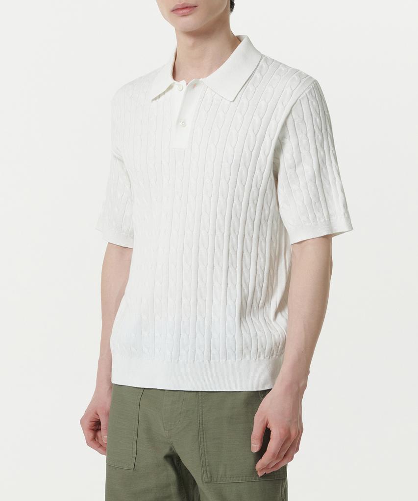 MUSINSA STANDARD Cable Knitted Polo Shirt [Ivory]