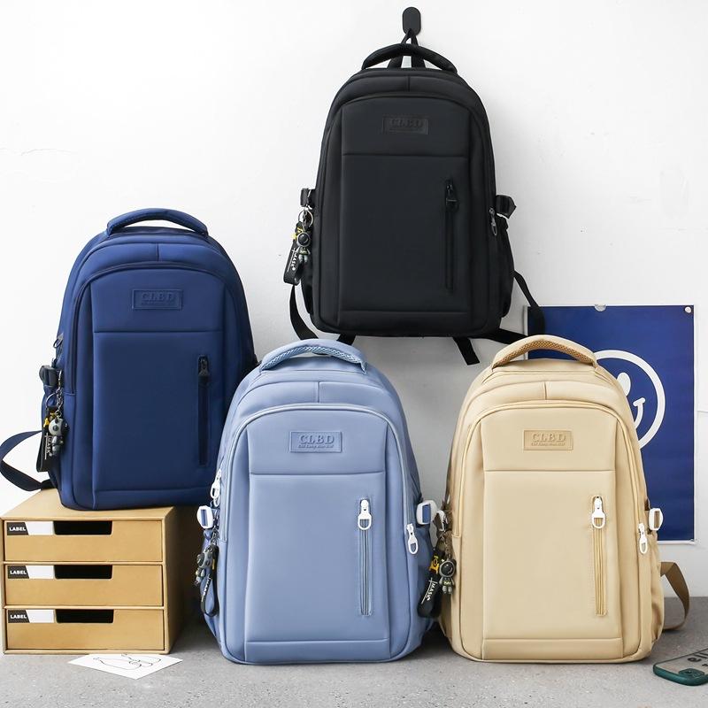 Школьный рюкзак для младших и старших школьников, рюкзак большой емкости, однотонный рюкзак