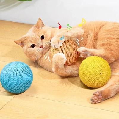 8 см Интерактивный мяч-когтеточка для кошек, устойчивый к укусам, игрушка для котят с шуршащим звуком для погони и игры