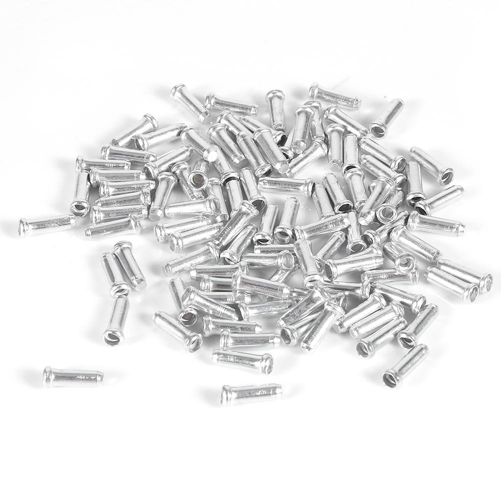 100PCS 2.5MM Aluminum Shifter Cap Brake Line Cable Tips End Cap (Silver)
