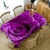 Beautiful Purple Rose Pattern Waterproof Oilproof Rectangular Polyester Tablecloth Home Decor Wedding Party Kitchen Table Cover