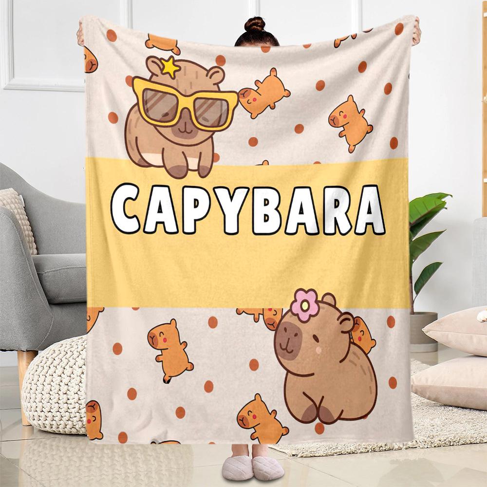 Cute Capybara Party Blankets are suitable for living rooms,making them an ideal choice for outdoor travel and gifts.
