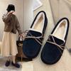 Fashion 2024 Winter Women Shoes Comfortable Flats Loafers Short Flock Sewing Casual Ladies Non-Slip Bottom Warm Women Oxford Loafers