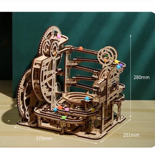 3D three-dimensional puzzle track marbles maze wooden toy