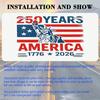 Номерной знак 250-летия США 5,9x11,8 дюйма, 1776-2026 Патриотический алюминиевый автомобильный знак для автомобиля, грузовика, внедорожника, нержавеющий, для переднего крепления