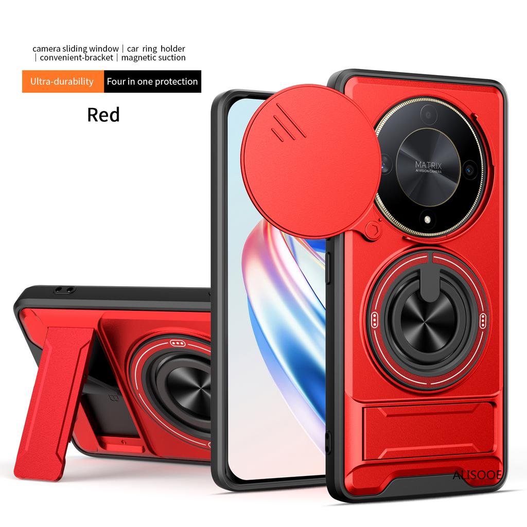 Чехол для Honor X9B 5G Чехол Вращающийся Сдвижной Защита камеры Кольцо-подставка Противоударная крышка Capa для Honor X9B 5G Funda