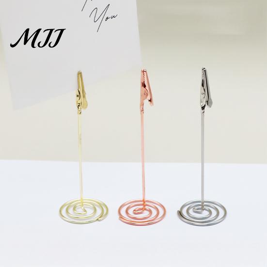 Зажимы для записок Rose Gold, Держатель для карточек со спиральным основанием, Стойка для отображения номеров столов, Настольный держатель для фотоклипов для свадеб и