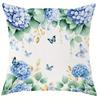 Hydrangea - themed Cozy Pillow Cover: Delicate Blooms, Butterflies and Heartfelt Quotes, Sofa Cushion Cover, Bedroom Room Decor