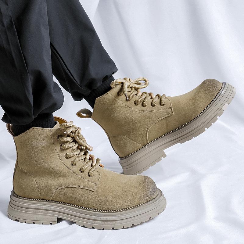 Ботинки Мартин в британском стиле на платформе, ретро, анти-велюр, 2024 новинка, износостойкие полусапоги-дезерты в стиле милитари 24458-R