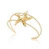 Starfish Hammered Upper Arm Cuff for Women Adjustable Gold Color Metal Open Bangle Boho Beach Body Jewelry Accessories