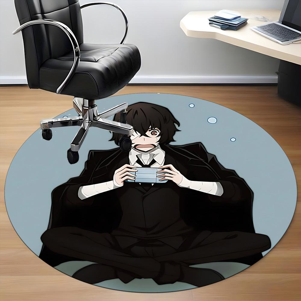 1PC Anime Character Office Round Rug, Non-slip, Soft and Durable Office Rug for Interior Decoration, Perfect for Office, Beautiful Decoration