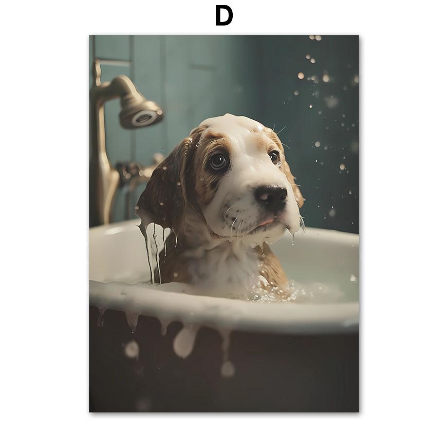 Забавный юмор для ванной комнаты Зебра Жираф Лев Свинья Собака Кошка Крупный рогатый скот Пингвин Сова Стена Домашний Декор Туалет Плакат Художественная печать Холст Картина